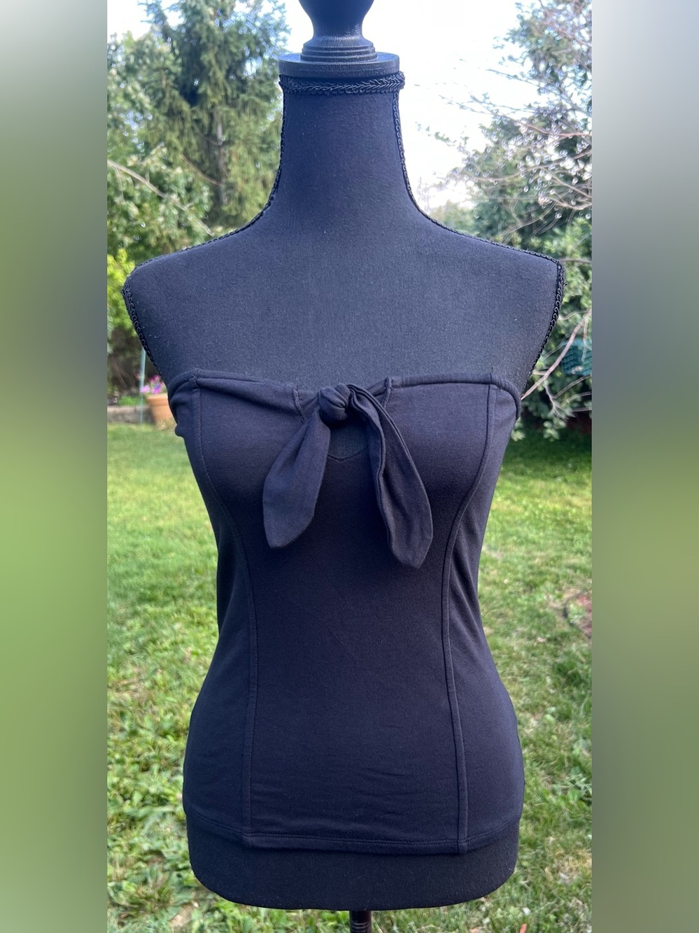 Express Black Tube Top with Front Tie
